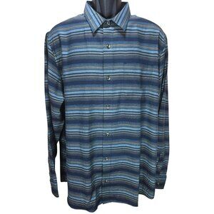Travis Mathew Cloud Mens Large Striped Button-Up Long Sleeve Shirt